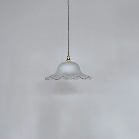 French Glass Shade with Clear Frill Edge