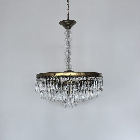 Large Continental Chandelier with Glass Stem