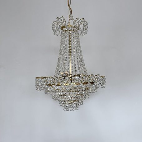 Late 20th Century Crystal Button Chandelier