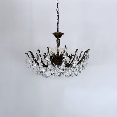 Small Multi Arm Chandelier with Crystal Cut Pear Drops