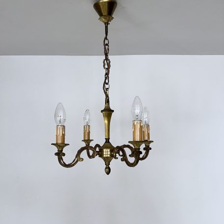 Small Ornate French Brass Chandelier