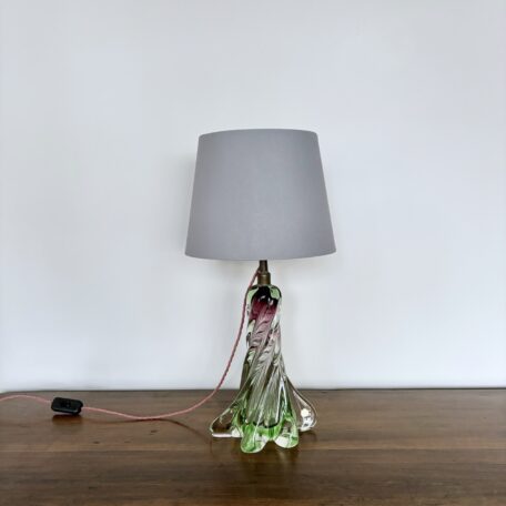 Murano Green and Pink Glass Table Lamp