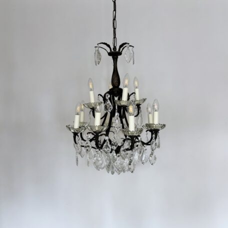 Birdcage Chandelier with Glass Bobéche Pans