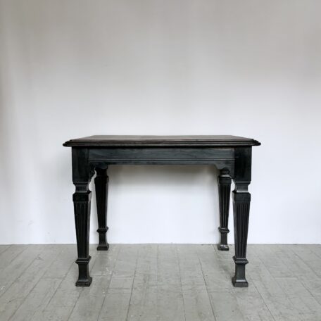 Ebonised Wooden Table with Leather Top