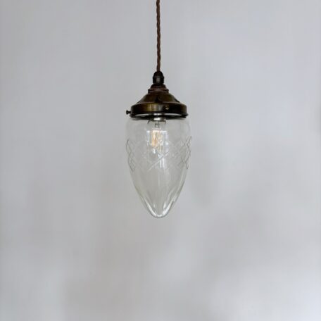 Three Clear Glass Acorn Shades