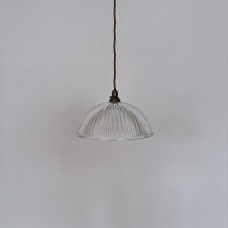 Contemporary Domed Ribbed Glass Shade