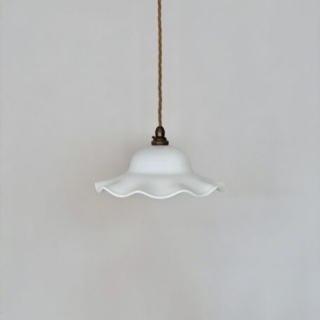 French Fluted White Glass Shade