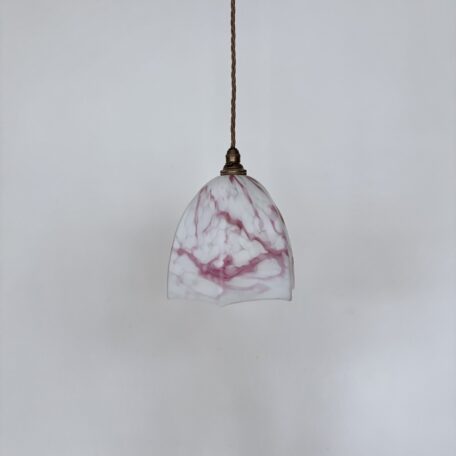 Mottle Pink and White Glass Shade