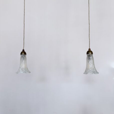 Pair of Pate-De-Verre Style Tulip Shades