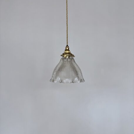 Small Holophane Style Fluted Glass Shade