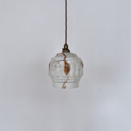 White and Orange Mottled Glass Shade