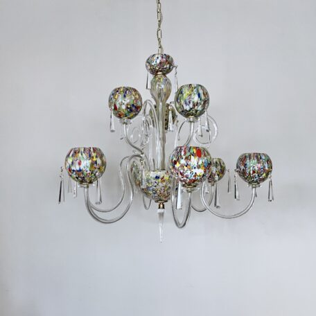 Murano Millefiori Art Glass Chandelier