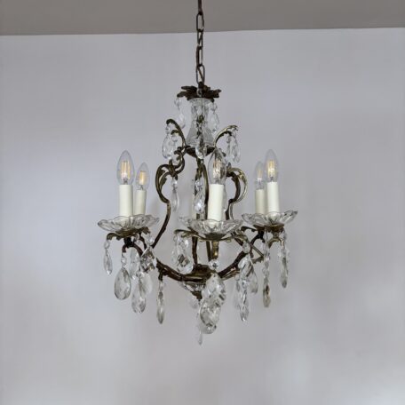 French Brass Birdcage Chandelier