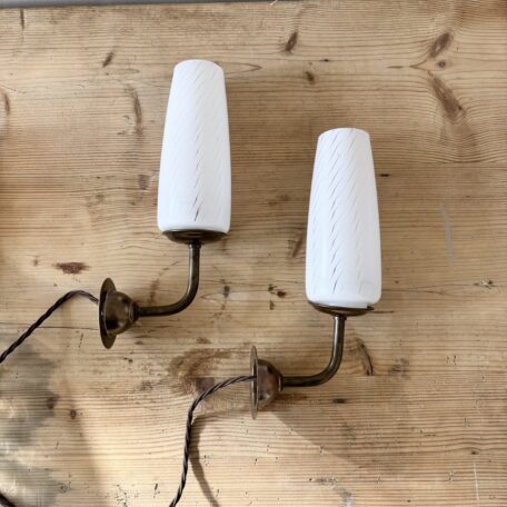 Pair of Wall Lights in Antique Brass