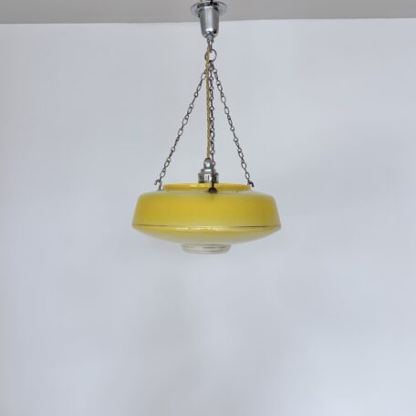 Yellow Glass Diffuser Shade with Floral Details