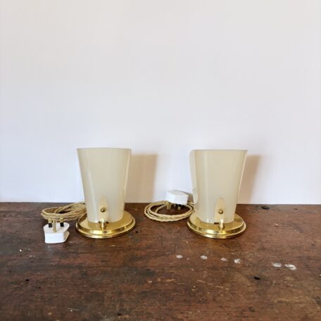 Pair of Brass & Acrylic Table Lamps