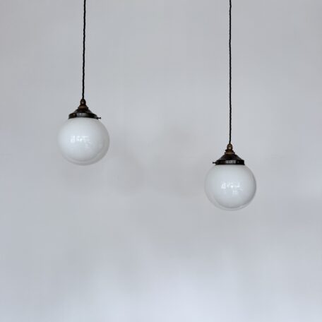 Pair of Opaline Glass Globe Shades