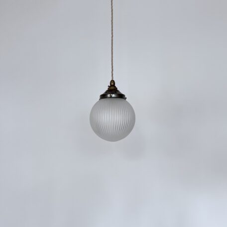 Small Frosted Ribbed Globe Shades