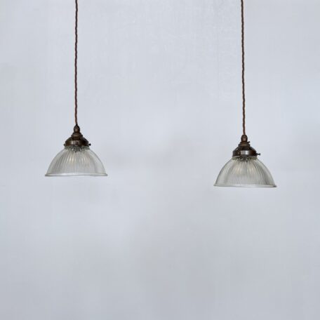 Five Ribbed Yellow Glass Shades