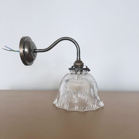 Frilled Holophane Glass Wall Light