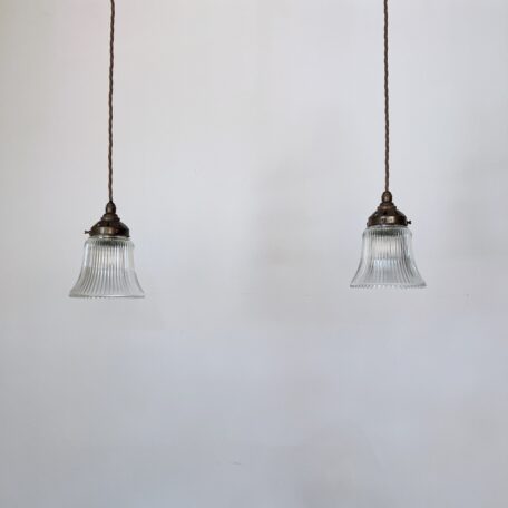 Pair of Stamped Holophane Shades
