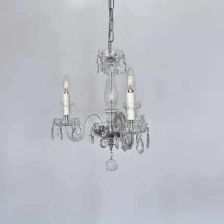 Three Arm Czech Crystal Chandelier