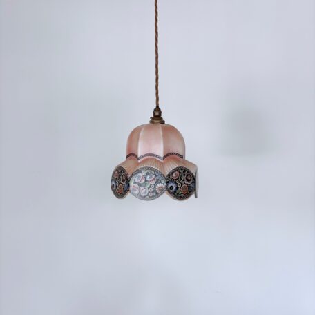Czech 1930s Supastone Floral Glass Shade