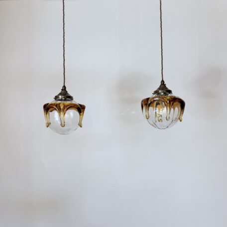 Pair of Large Enclosed Murano Glass Shades