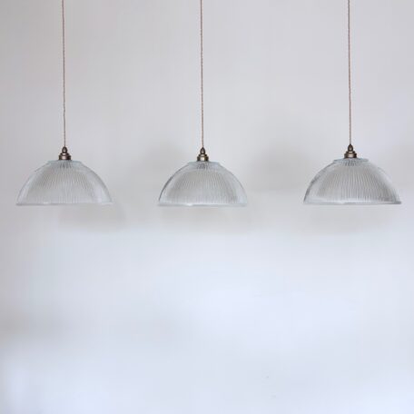 Three Large Holophane Style Glass Shades