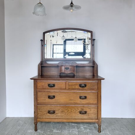 Oak Art Nouveau Dressing Chest of Drawers