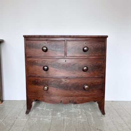 Small Mahogany Bow Front Chest of Drawers