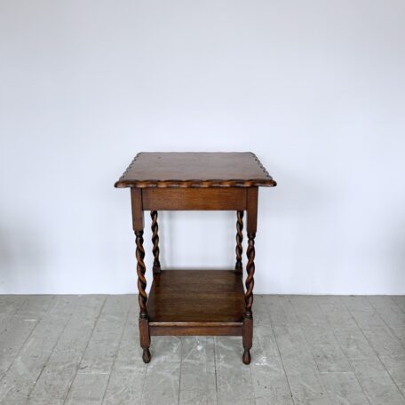 Square Oak Two Tier Barley Twist Table
