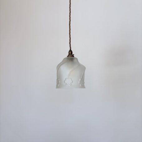Frosted Glass Shade with Floral Motif