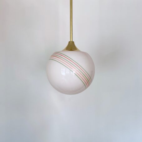 Pink Opaline Shade with Red & Green Band Details