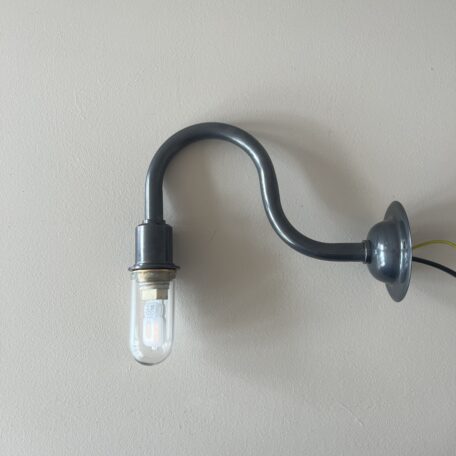 Contemporary Bronze IP44 Rated Wall Light Swan Neck Arms