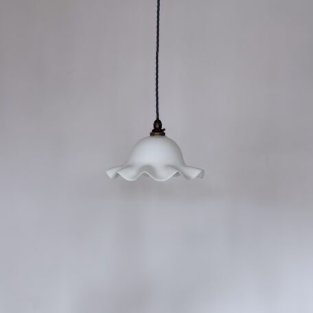 French Fluted White Milk Glass Shade