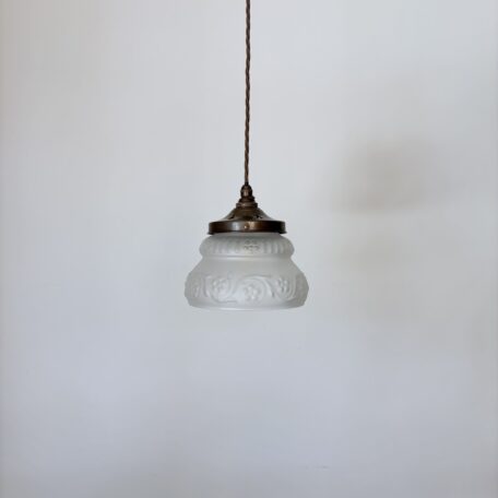 Frosted Glass Shade with Floral Details