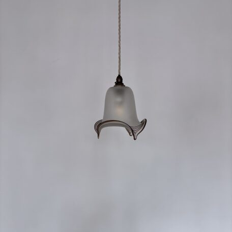 Frosted Shade with Brown Glass Edge Detail