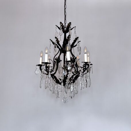 Large French Cast Brass Birdcage Chandelier