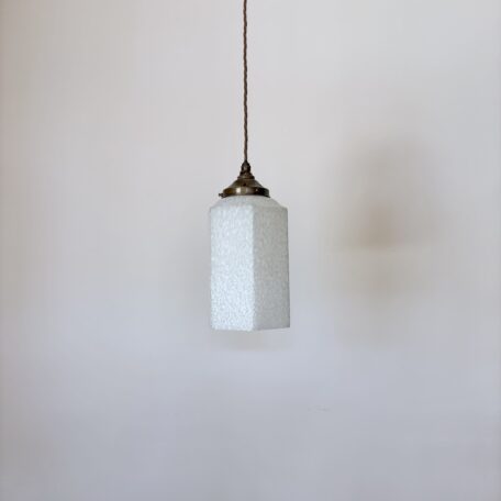 Mottled Hexagonal White Glass Shade
