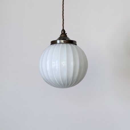 Moulded White Glass Globe Shade