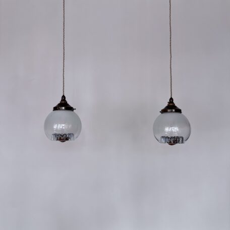 Pair of Murano for Mazzega Glass Globe Shades