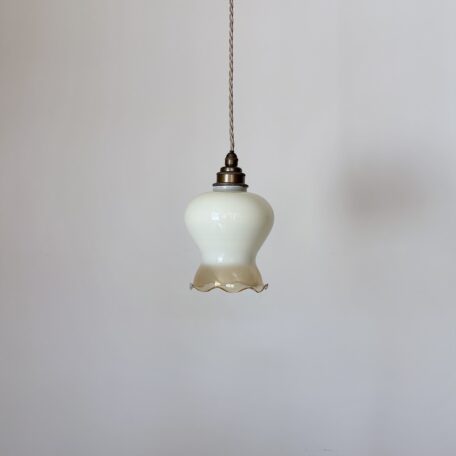 Six Small Cream Fluted Glass Shades