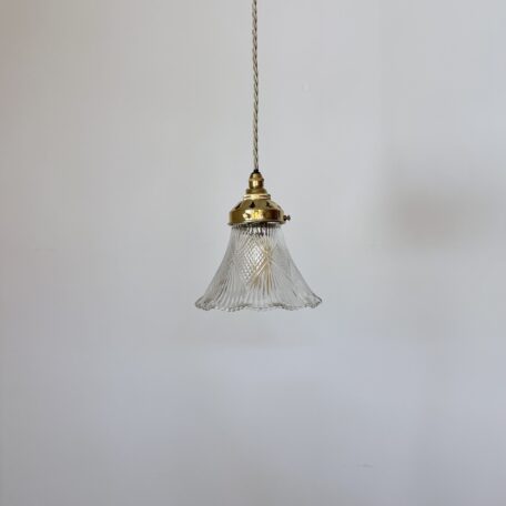 Small Faceted Fluted Clear Glass Shade