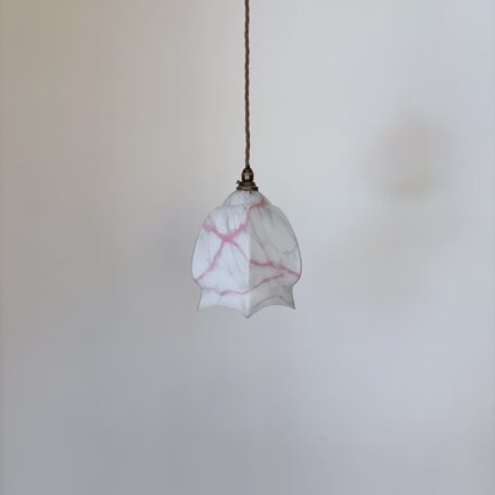 White and Pink Mottled Glass Shade