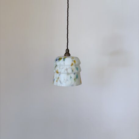 White Mottled Shade with Orange, Blue & Green