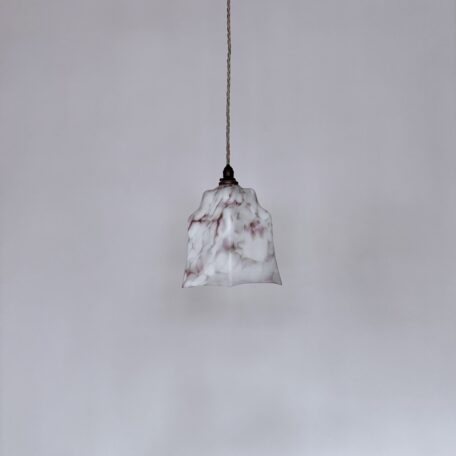 White, Pink and Green Mottled Glass Shade