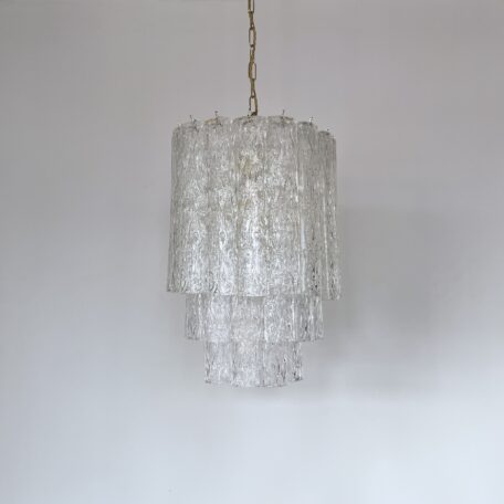 Italian Mid Century Murano Glass Chandelier, Tronchi by Toni Zuccheri for Venini