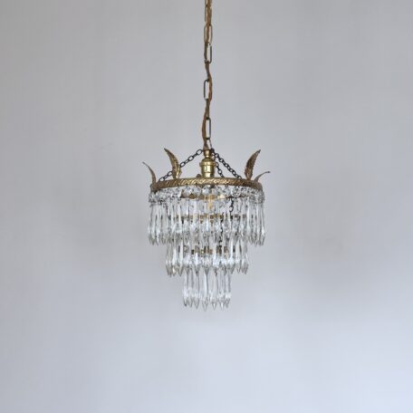 Brass & Glass Icicle Waterfall Chandelier