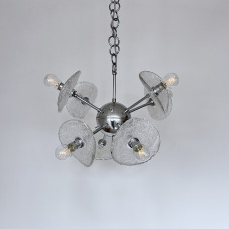Chrome Sputnik Chandelier with Clear Glass Shades